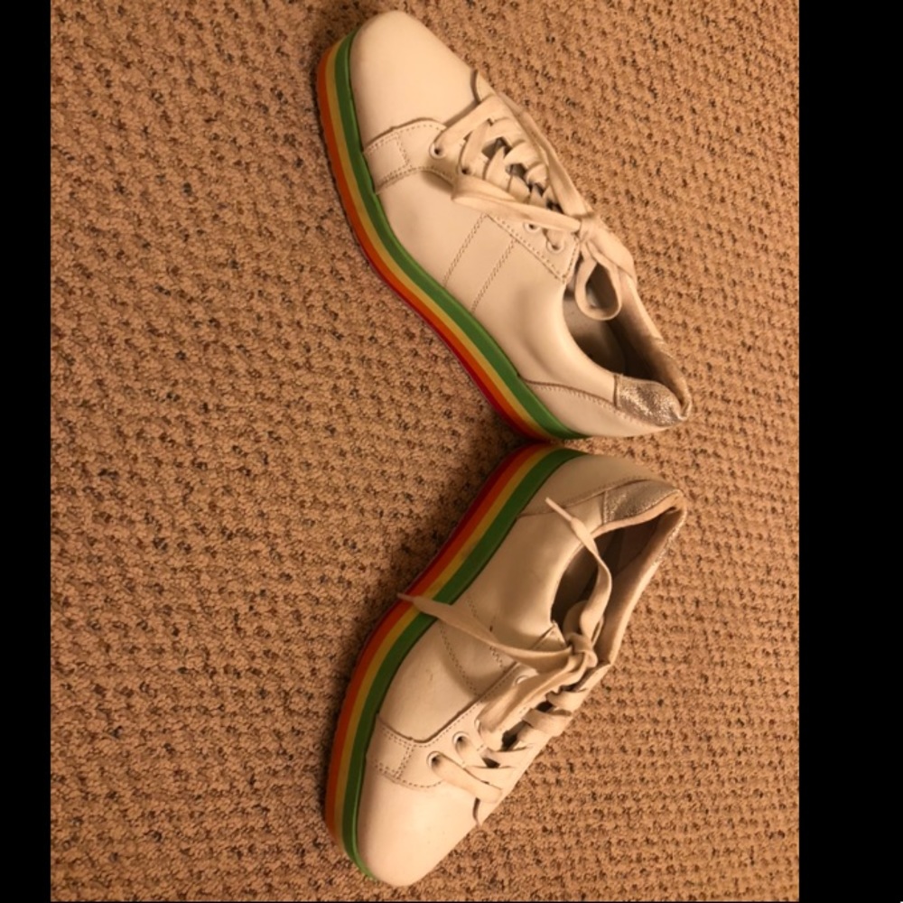 70s disco vintage platform rainbow sneaker costume